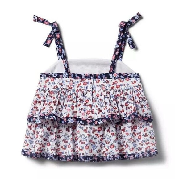 Janie & Jack Ditsy Floral Tiered Top Size 6 Girls - Picture 3 of 10